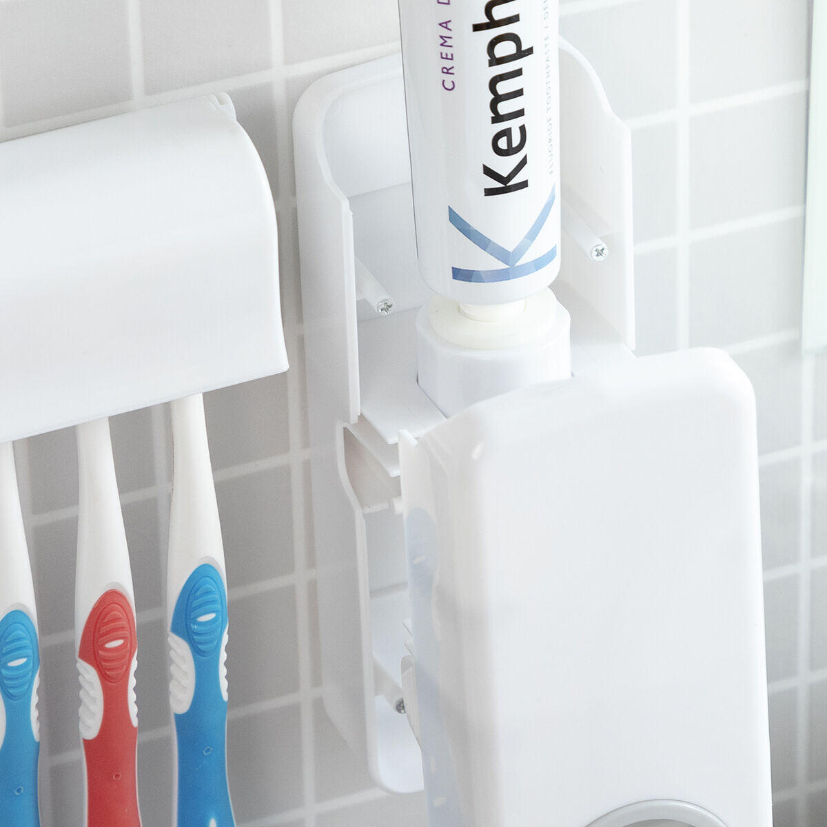 DentOrganizer™ – Dispensador Automático de Pasta con Porta Cepillos para Baño