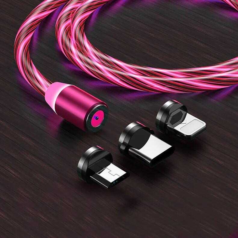 MagCharge Pro - Cable USB Magnético 3en1 con Luz LED