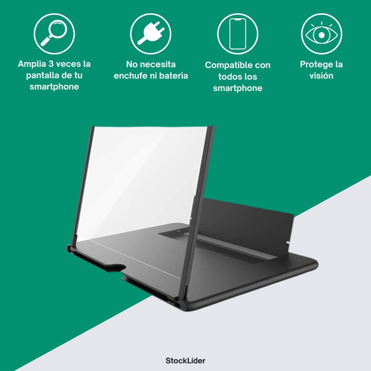 🎥 ZoomView™ – Amplificador de Pantalla HD para Móvil 3X Plegable