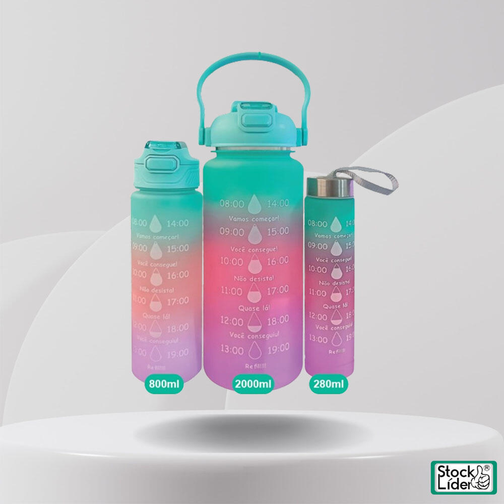HydroPack™ – Juego de 3 Botellas Deportivas Multifunción