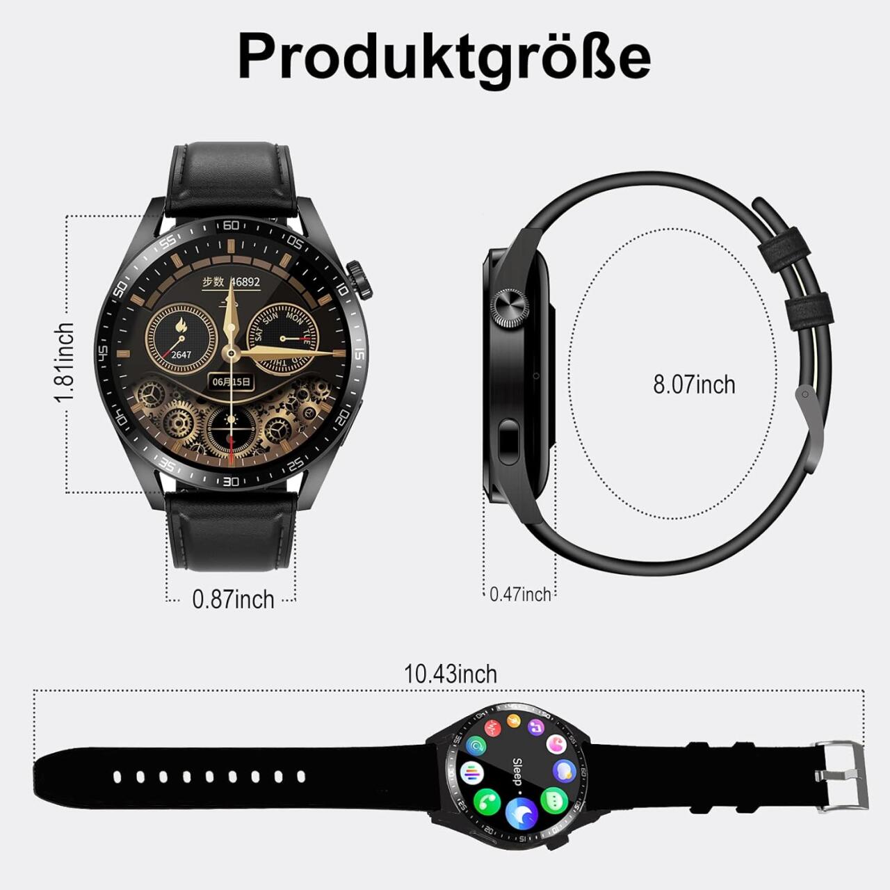 FITPULSE PRO - Smartwatch Salud 1.75'' Pantalla HD + 7 Días de Batería