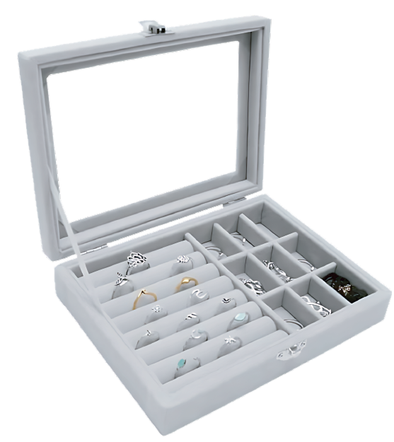 VelvetCharm Organizer - Joyero de Lujo con Bandejas Ajustables