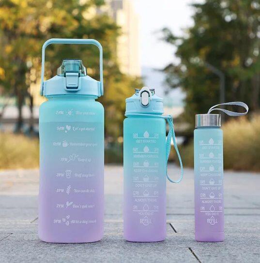 HydroPack™ – Juego de 3 Botellas Deportivas Multifunción
