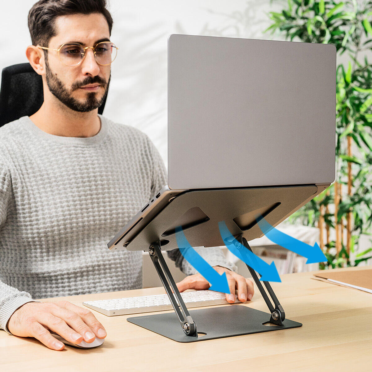 ERGOSTAND PRO - Soporte Plegable para Portátil con Ventilación