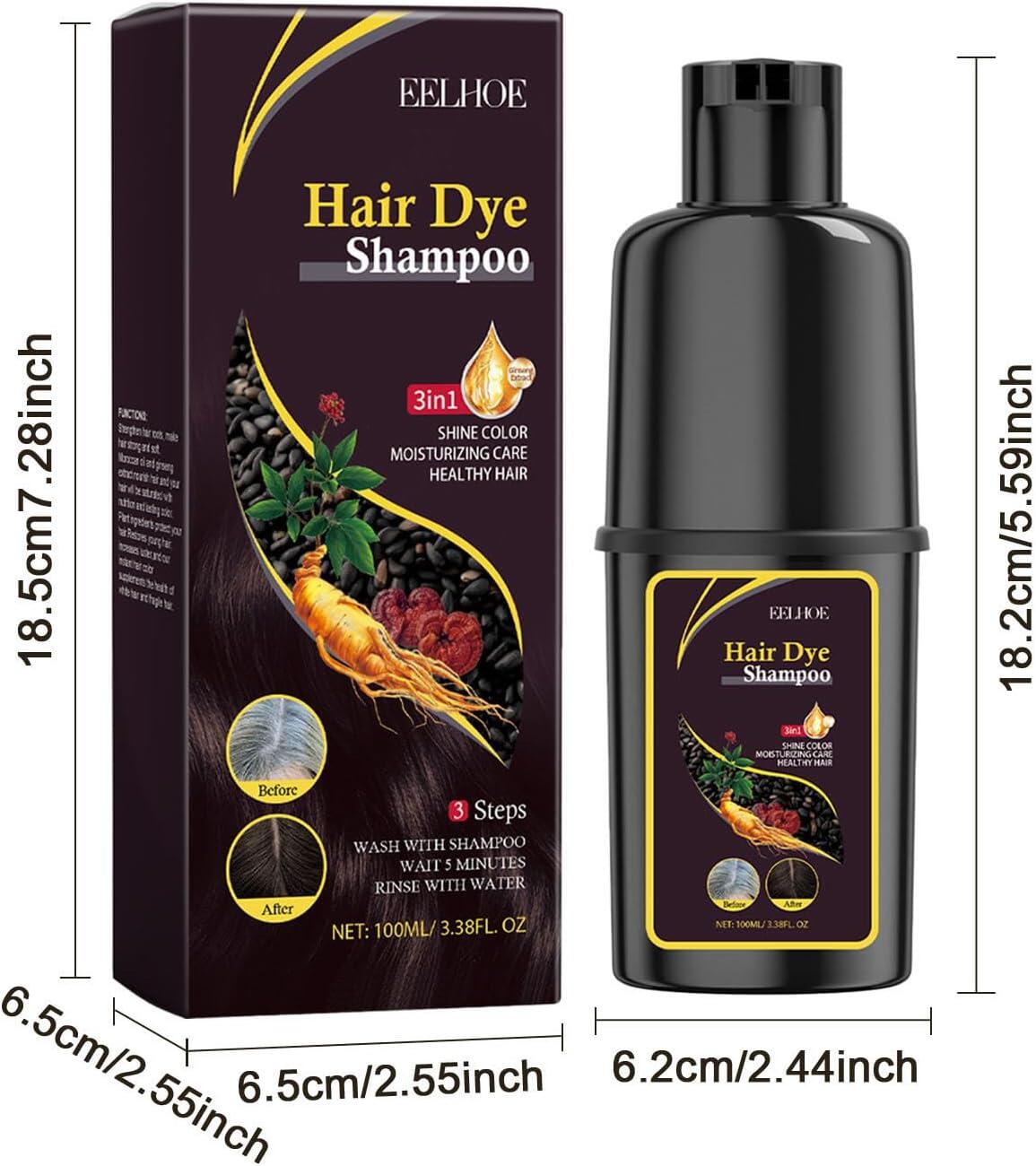 EELHOE BlackGlow 3 en 1 – Champú Tinte Nutritivo