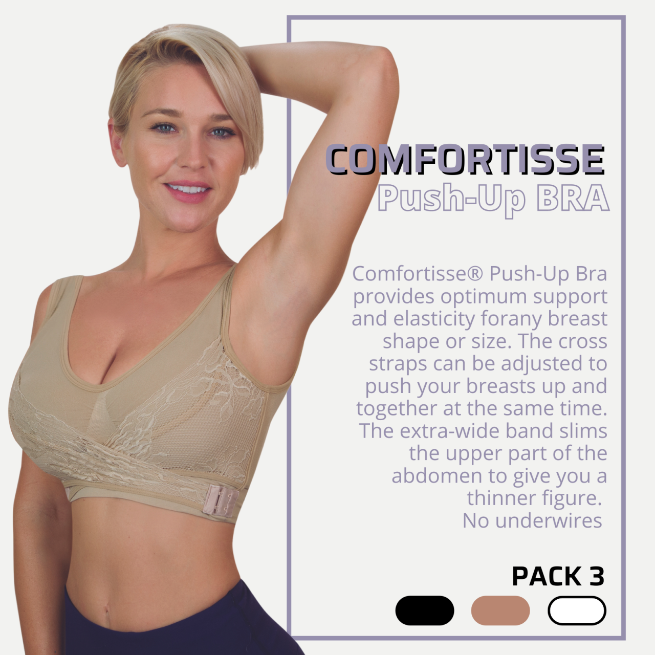 LiftMe Bra Set – Pack de 3 Push Up Sin Costuras