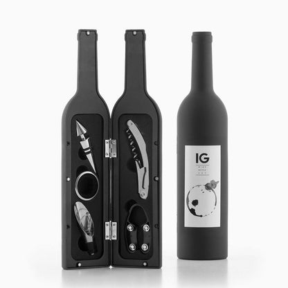 WineBox Deluxe™ – Set Sommelier de 5 Peças em Estuche Garrafa