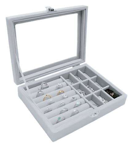 VelvetCharm Organizer - Joyero de Lujo con Bandejas Ajustables