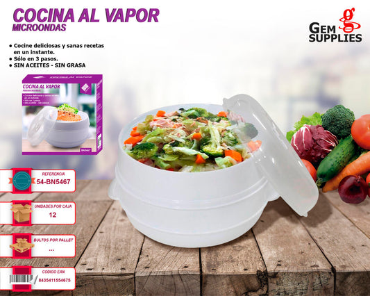 SteamBox™ – Cazuela de Vapor para Microondas 4 en 1