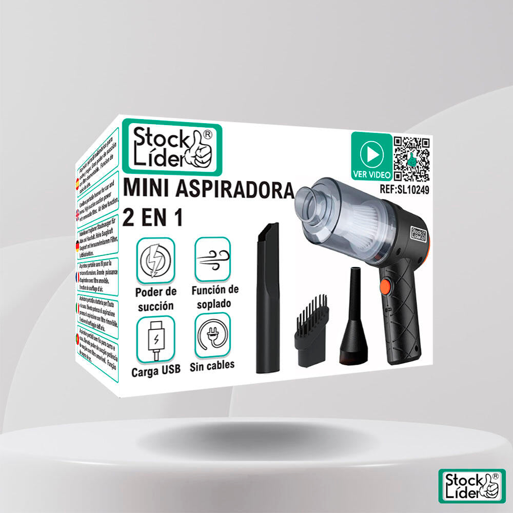 🌪️ VacPower 2-in-1™ – Aspiradora Portátil Inalámbrica con Luz LED