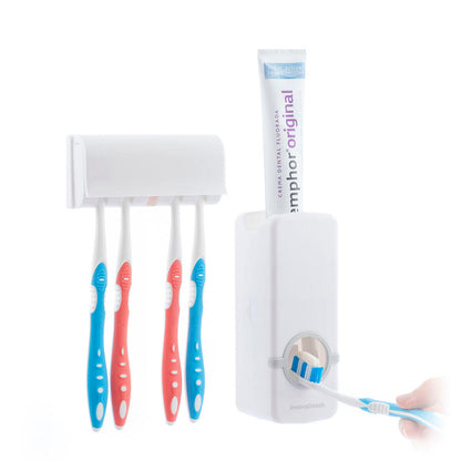 DentOrganizer™ – Dispensador Automático de Pasta con Porta Cepillos para Baño