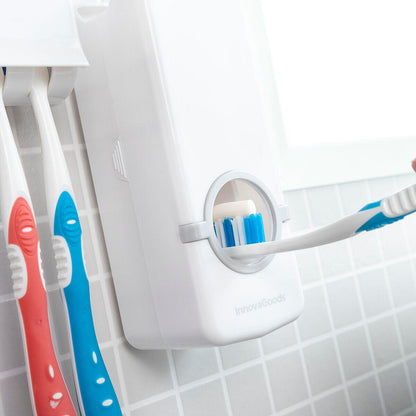 DentOrganizer™ – Dispensador Automático de Pasta con Porta Cepillos para Baño