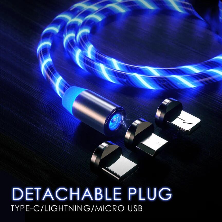 MagCharge Pro - Cable USB Magnético 3en1 con Luz LED